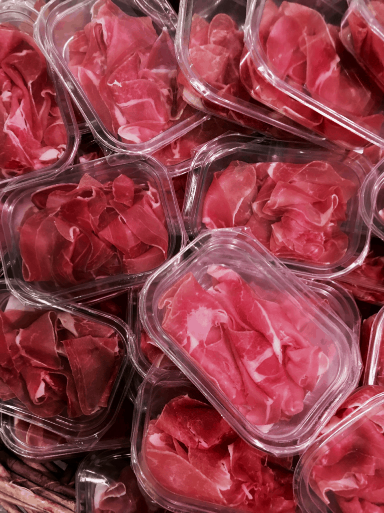 meat wrapped in shrink film