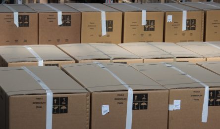 Rows of packed boxes