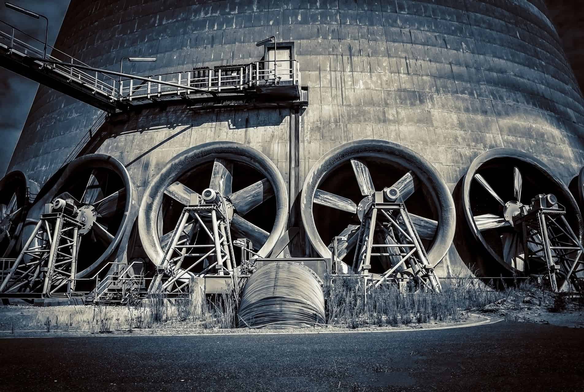 Fan Turbines on industrial building