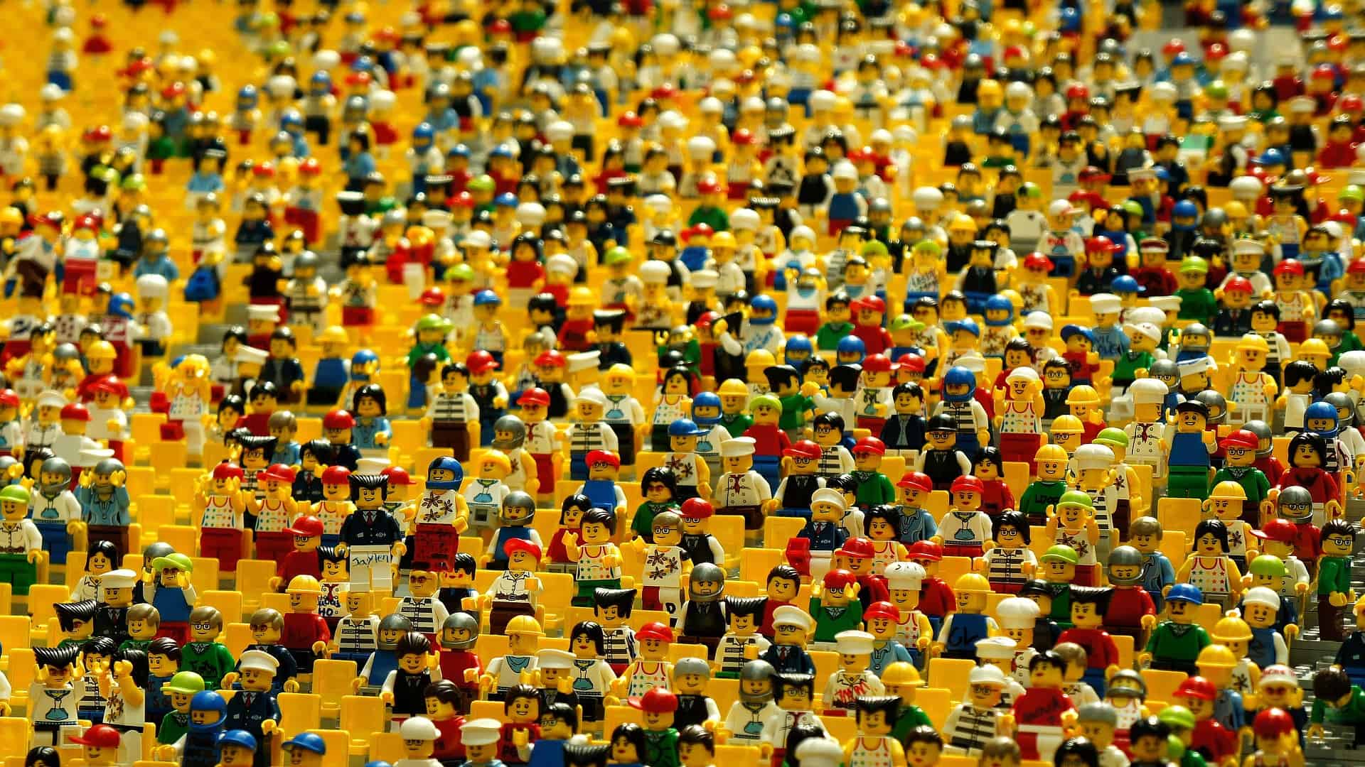 LEGO yellow plastic figurines are all made from plastic