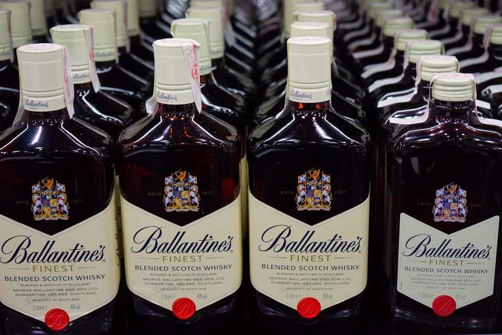 Ballantines Scotch Whisky packaged with tamper proof seal